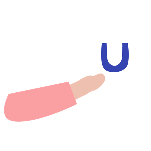 Pink Hand Inverted U Logo