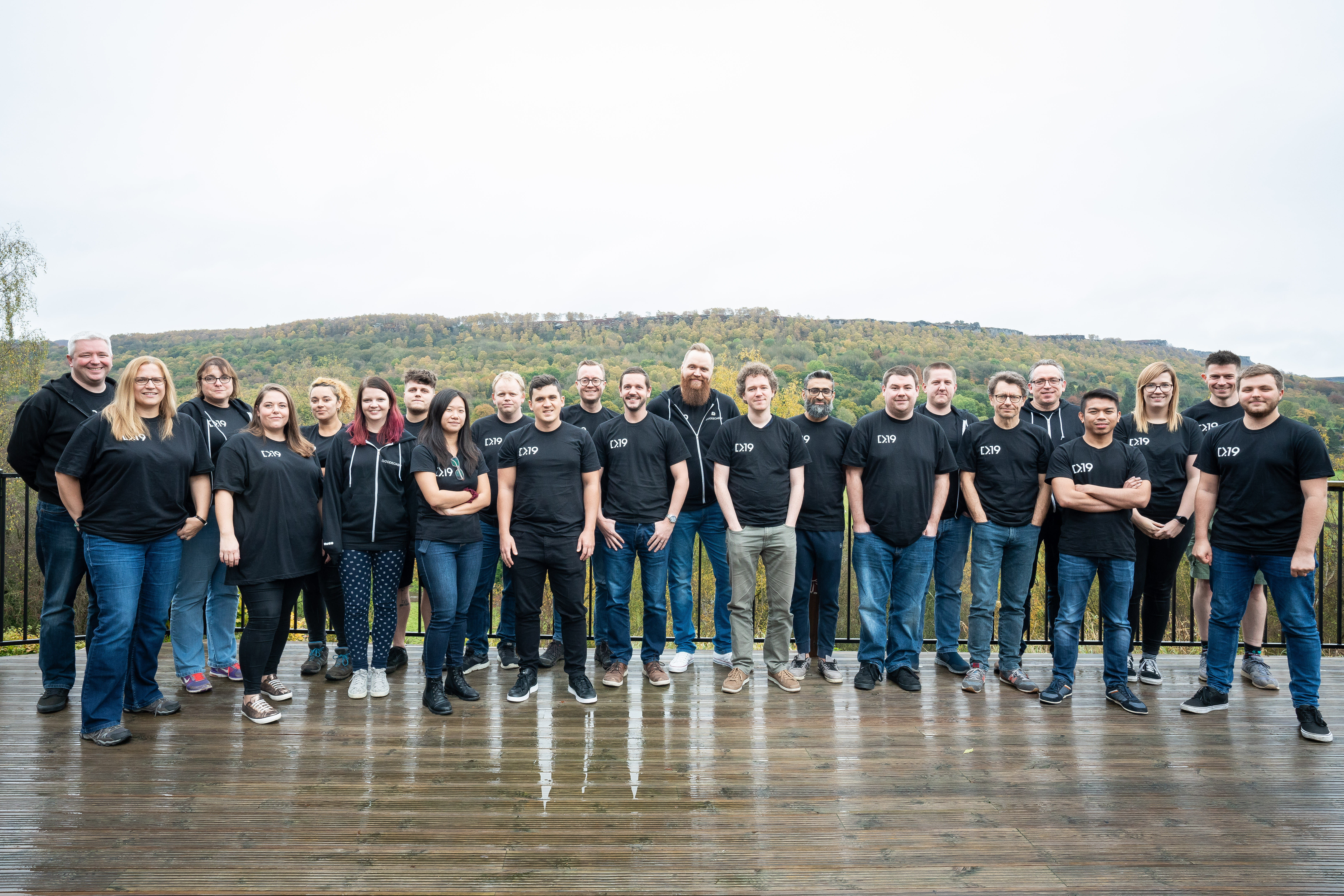 The CODECABIN 2019 attendees standing outside the venue